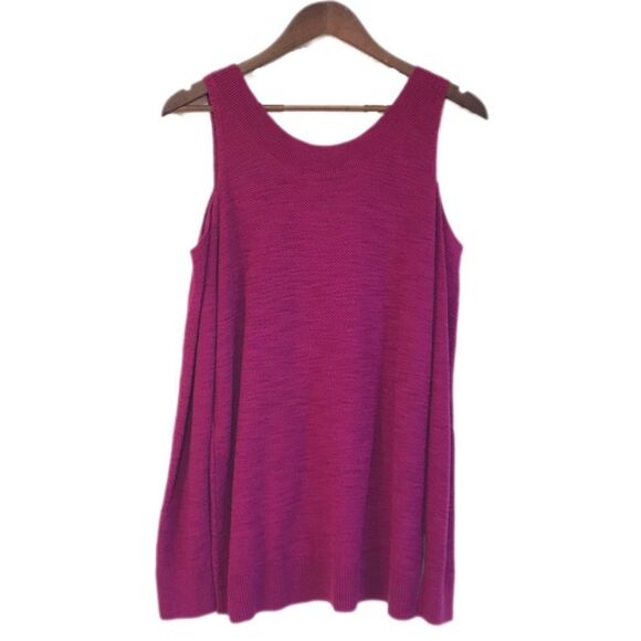 EXPRESS Burgundy Lace Up Cold Shoulder Sweater Top Reversible Size Small New - Picture 3 of 12